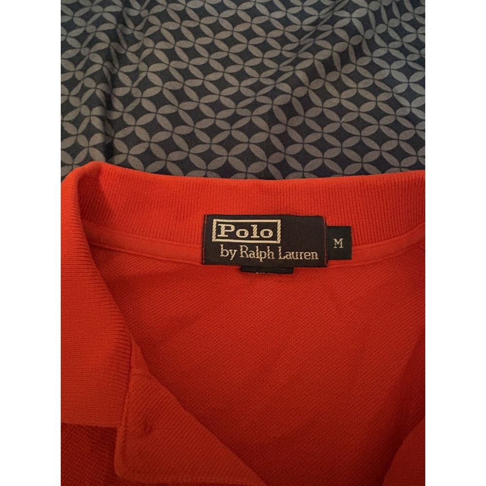 Polo Ralph Lauren Red Vintage 90s Mens Cotton Polo Shirt M - Picture 3 of 4